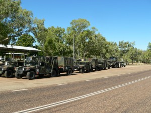 If you look really carefully, there's an army convoy in this picture... Hard to see with the camo paint though