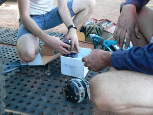 The box and some tools for the maintenance